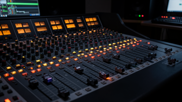 Professionelle Mixing-Konsole im Studio